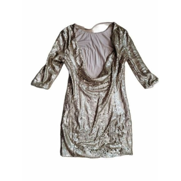 Tobi Gold Sequin Bodycon Mini Dress - Picture 4 of 9